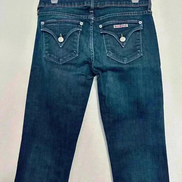 203.Hudson Ginny Crop Straight with Cuff Jeans Womens Size 27 Low Rise Dark Wash - Picture 4 of 10